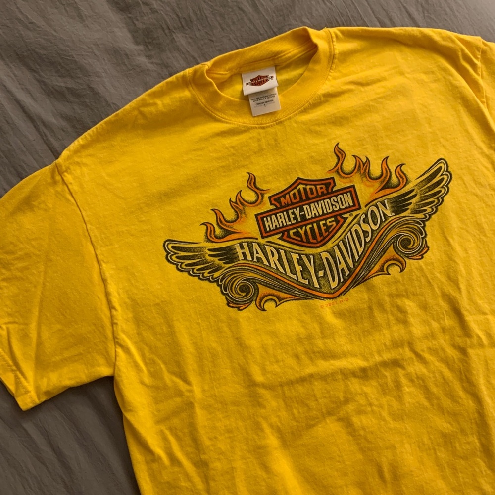 Yellow Harley Davidson Graphic Tee